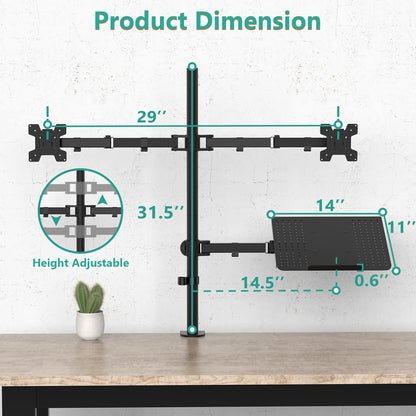 Adjustable Laptop and Monitor Arm Mount