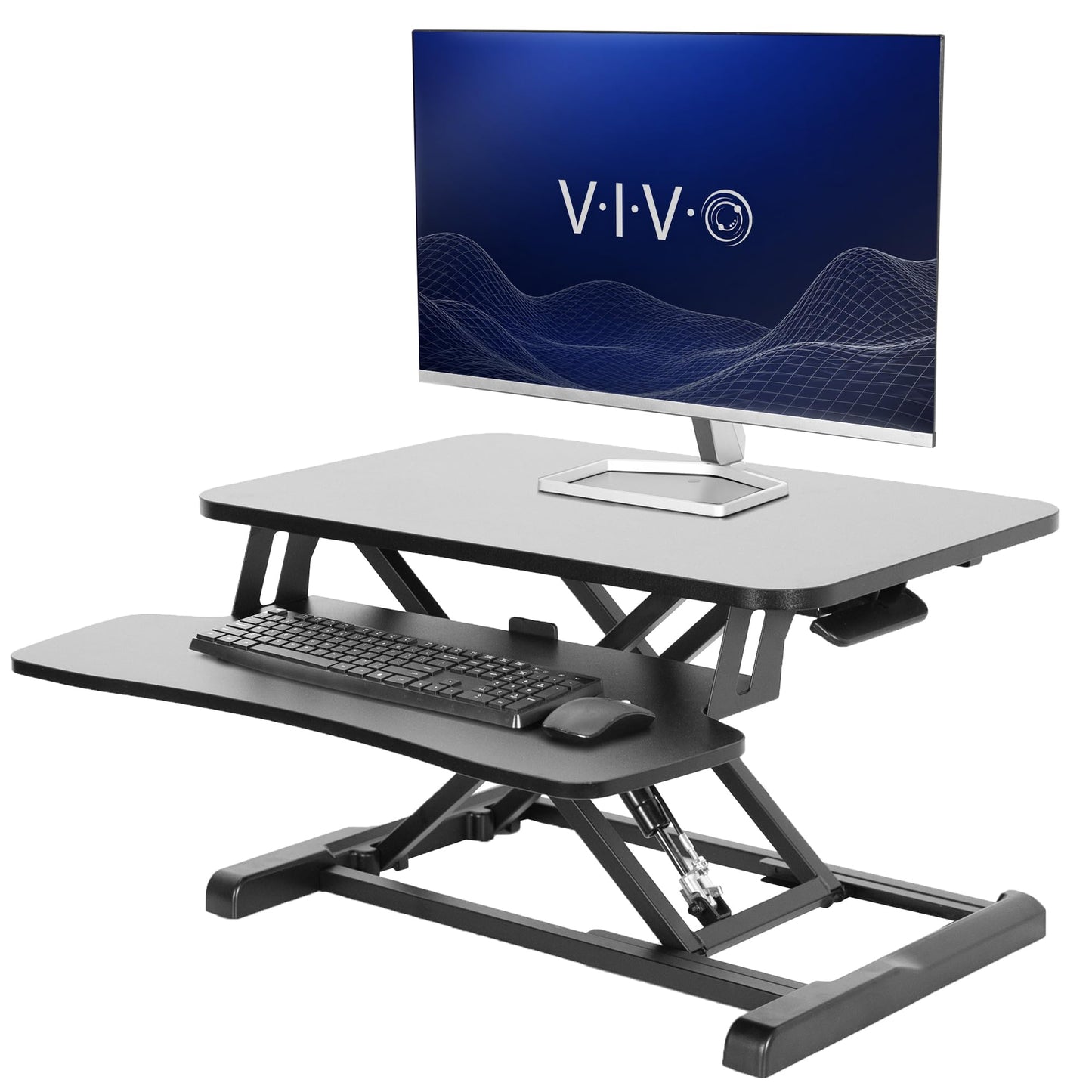Height Adjustable Desk Converter with Dual Monitor Stand