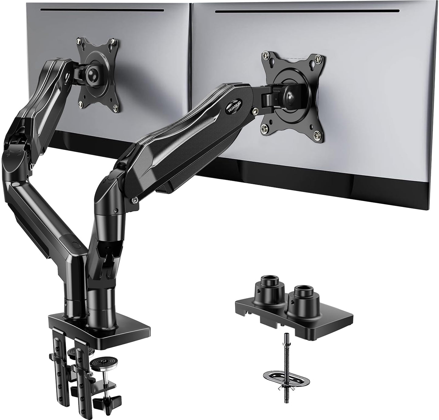 Dual Monitor Arm Desk Mount with Adjustable Brackets