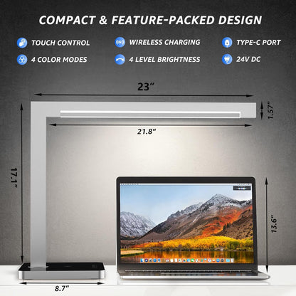 Aluminum LED Desk Lamp for Home Office Workspace