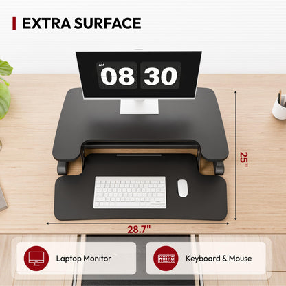 Height Adjustable Standing Desk Converter with Keyboard Tray