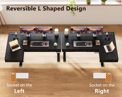 Electric Standing Desk with L-Shaped Workstation