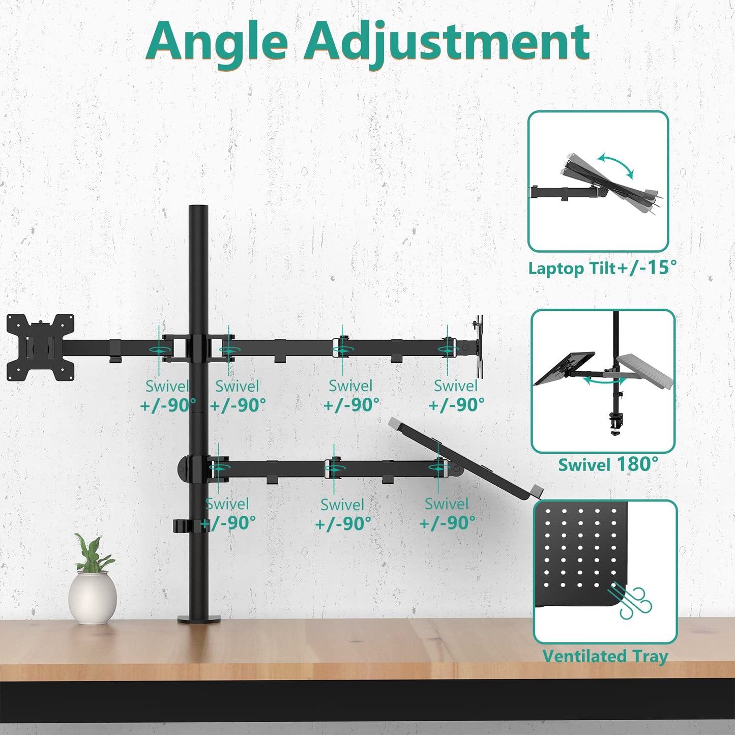 Adjustable Laptop and Monitor Arm Mount