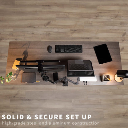 Single Monitor and Laptop Desk Mount Combo