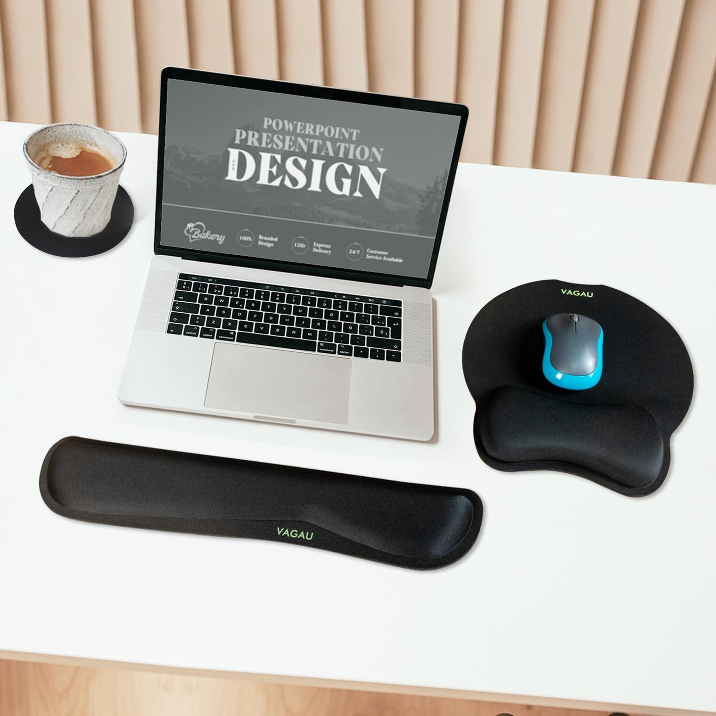 Ergonomic Keyboard and Mouse Wrist Rest Set