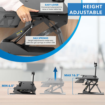Dual Monitor Standing Desk Converter with Adjustable Lift