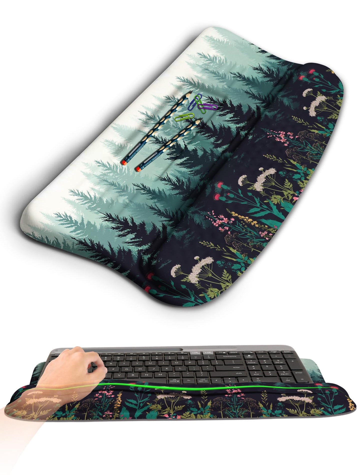 Ergonomic Wave Wrist Rest with Keyboard Stand