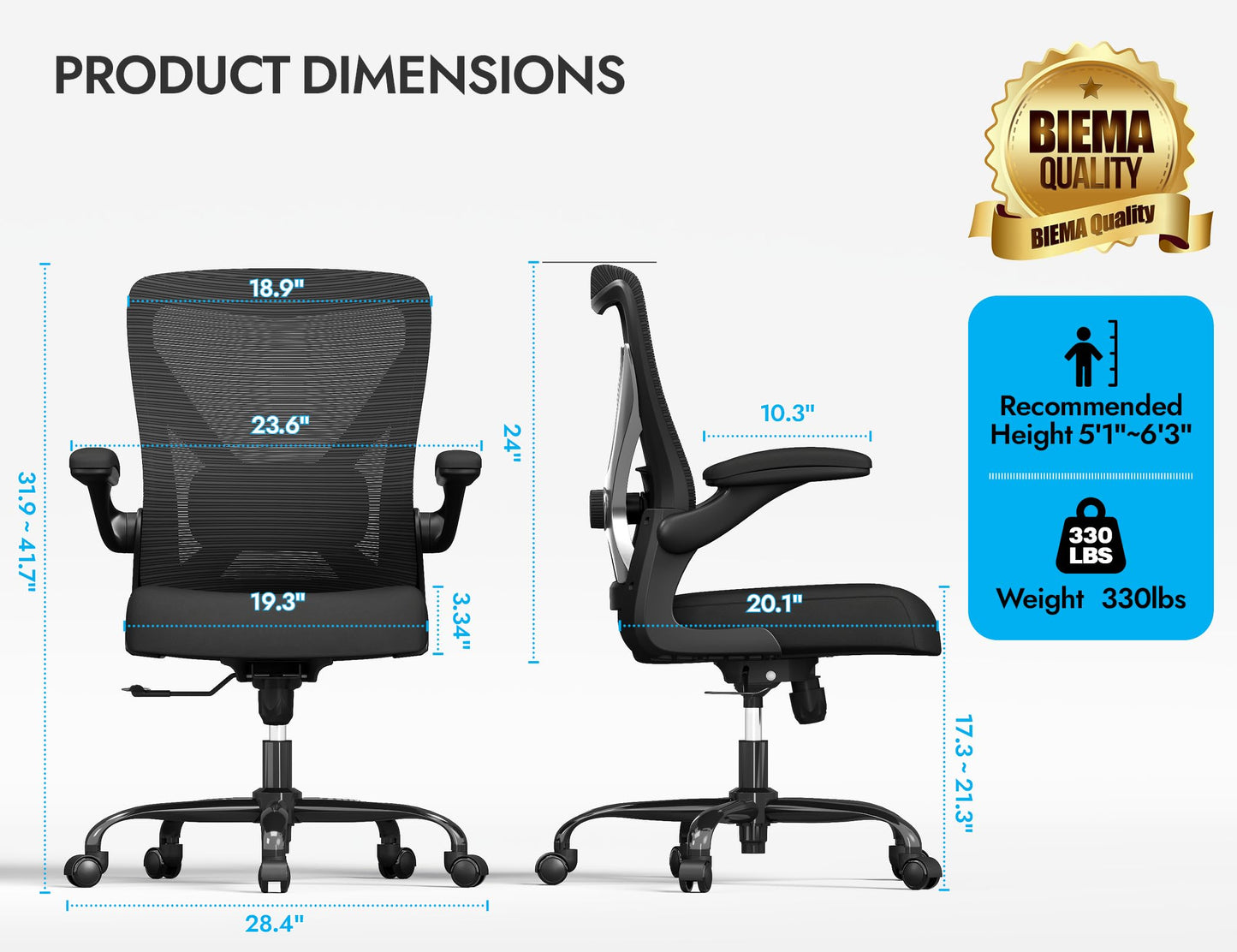 Ergonomic High Back Mesh Office Chair with Lumbar Support