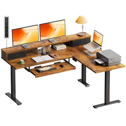 Reversible L Shaped Electric Standing Desk