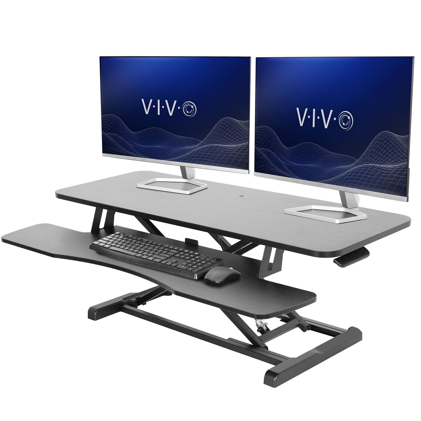 Height Adjustable Desk Converter with Dual Monitor Stand
