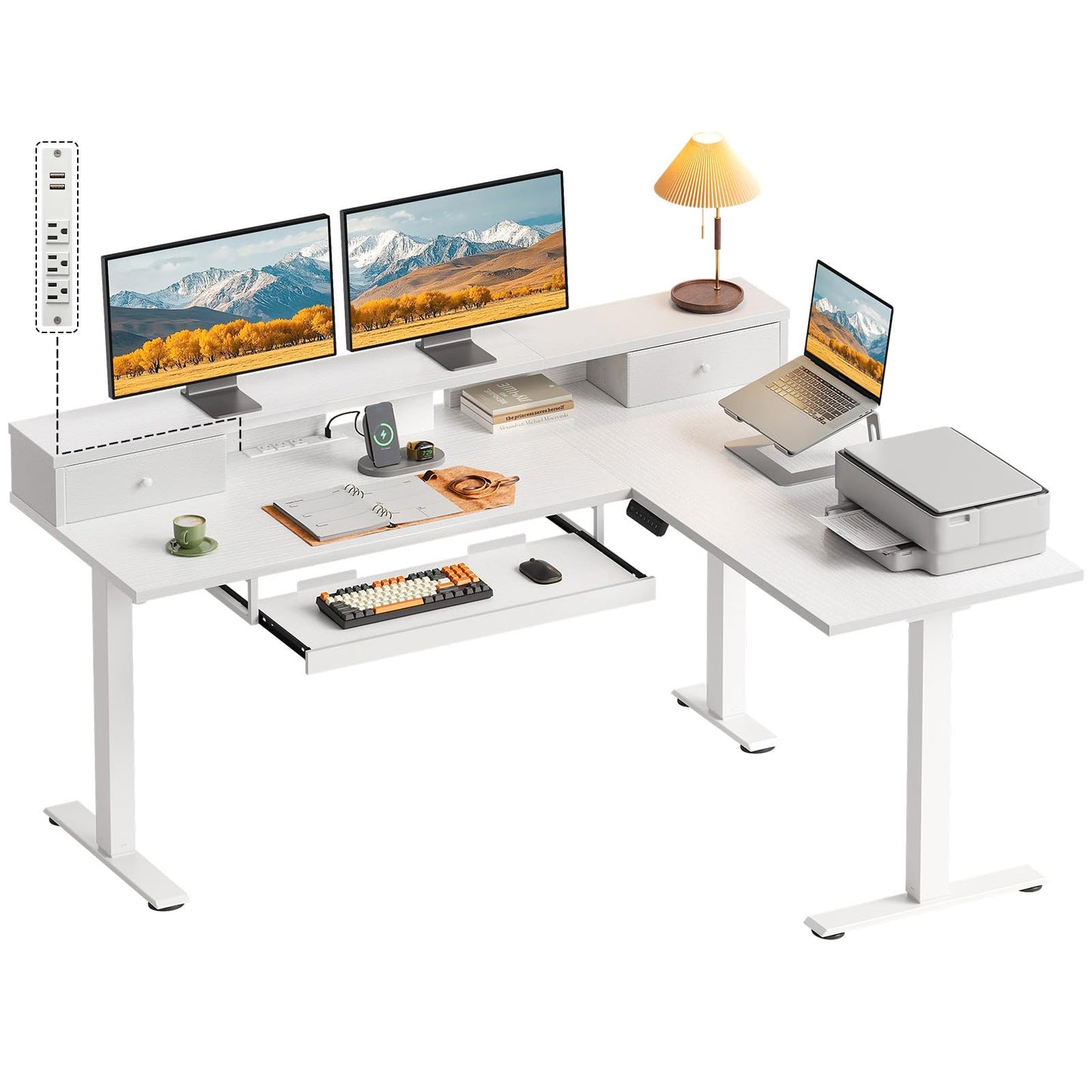 Reversible L Shaped Electric Standing Desk