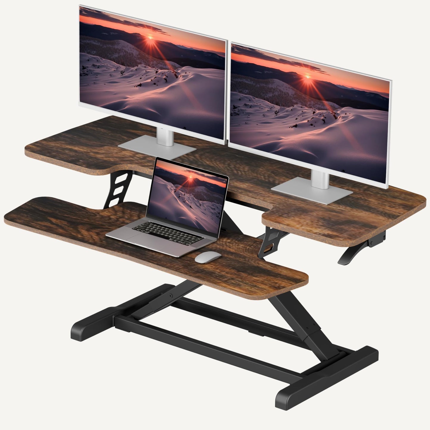 Height Adjustable Standing Desk Converter with Keyboard Tray