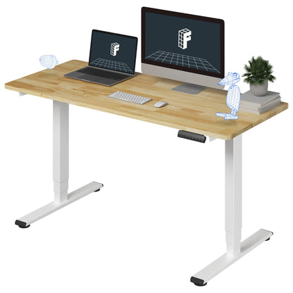 Dual Motor Electric Standing Desk with Bamboo Top