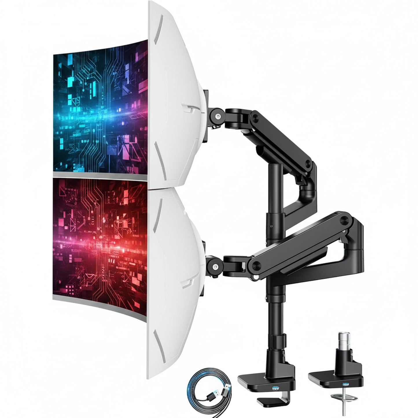 Heavy Duty Ultrawide Dual Monitor Arm Mount