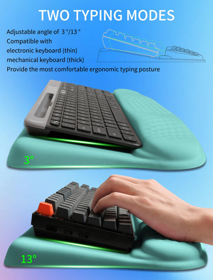 Ergonomic Wave Wrist Rest with Keyboard Stand