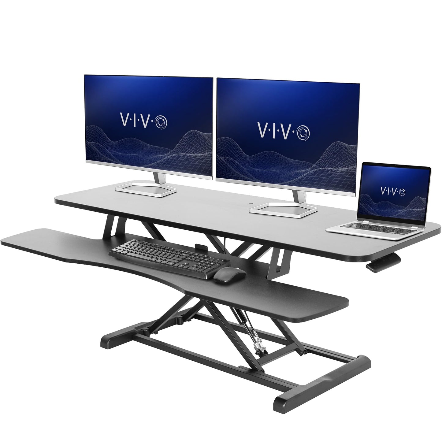 Height Adjustable Desk Converter with Dual Monitor Stand