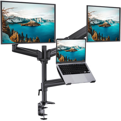 Dual Monitor and Laptop Desk Mount Stand