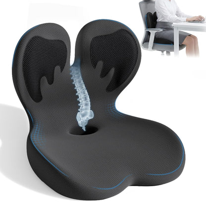 Ergonomic Memory Foam Seat Cushion with Lumbar Support