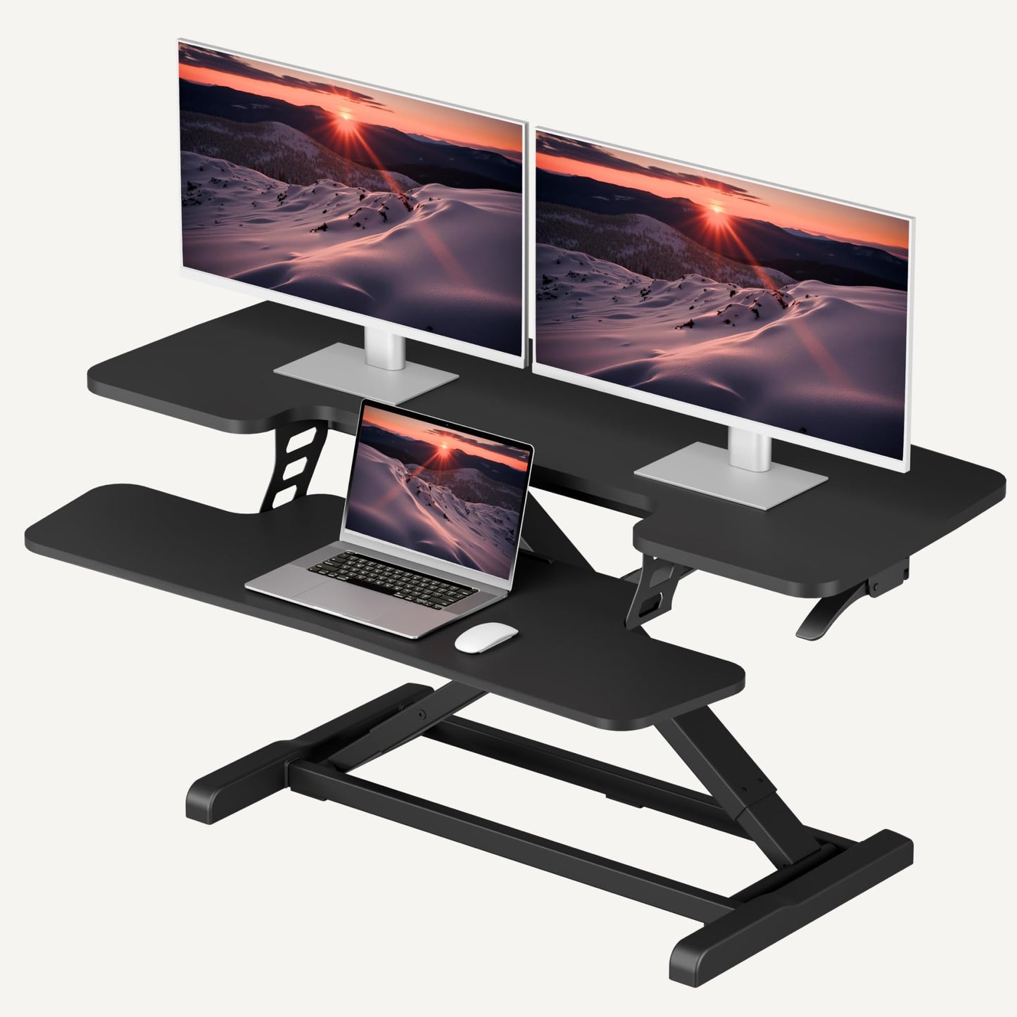 Height Adjustable Standing Desk Converter with Keyboard Tray