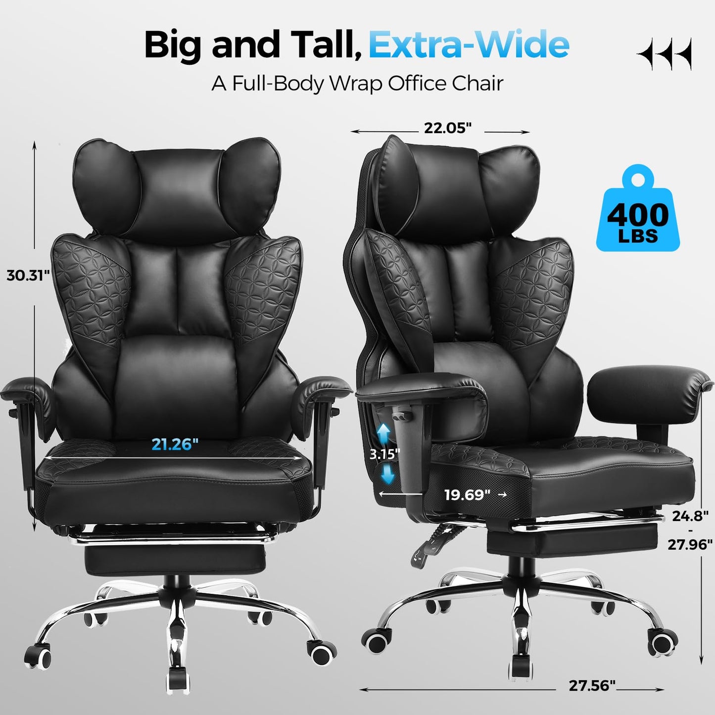 Ergonomic High Back Office Chair with Foot Rest