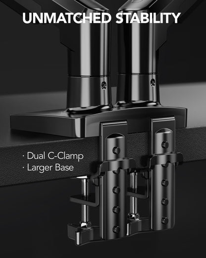 Dual Monitor Arm Desk Mount with Adjustable Brackets