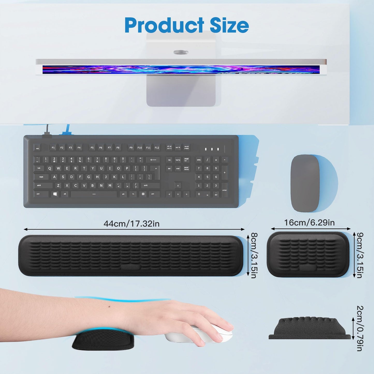 MEKASS Ergonomic Wrist Rest for Keyboard and Mouse