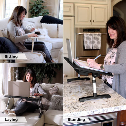 Adjustable Portable Workstation with Tilt Lap Desk