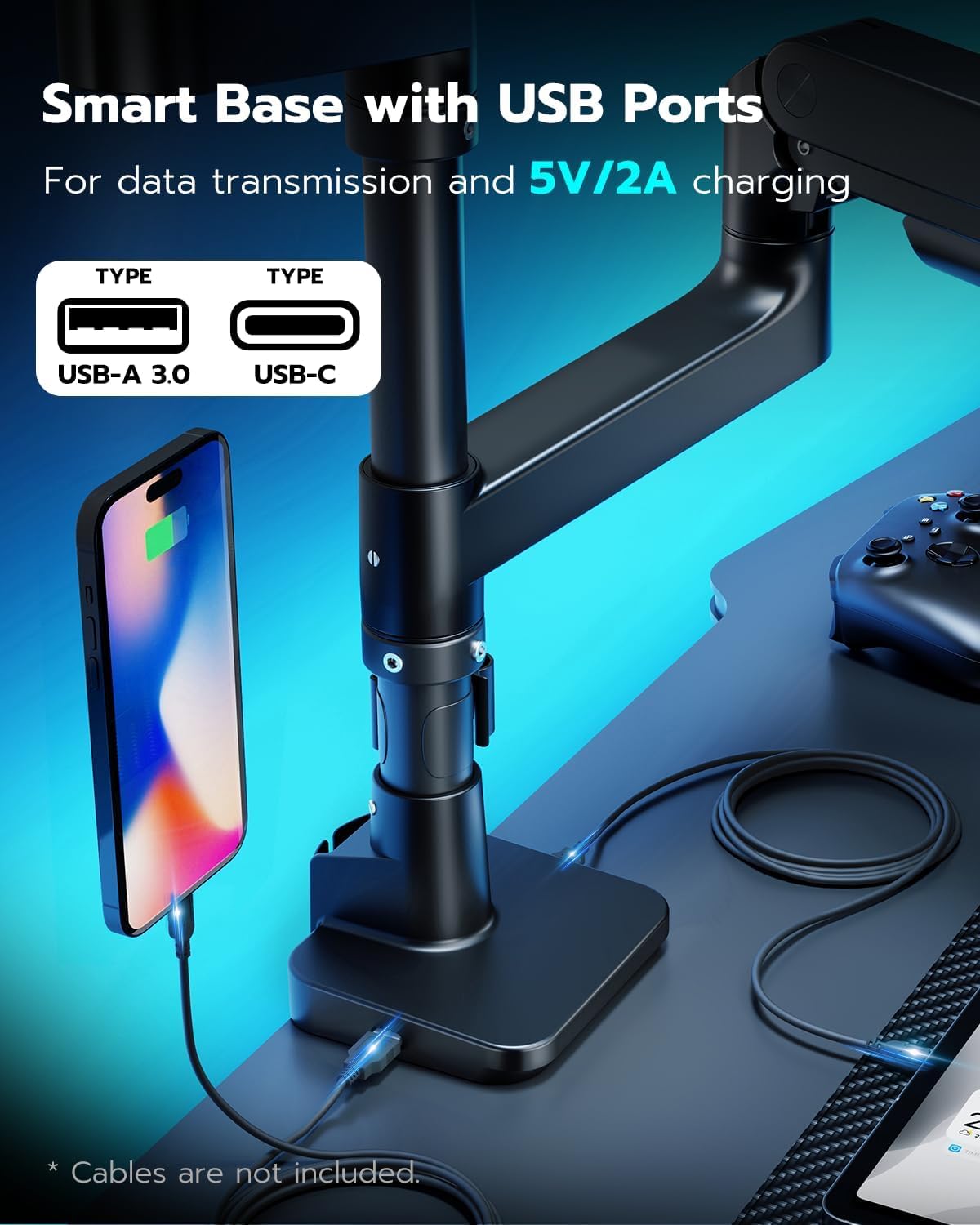 Heavy Duty Ultrawide Dual Monitor Arm Mount