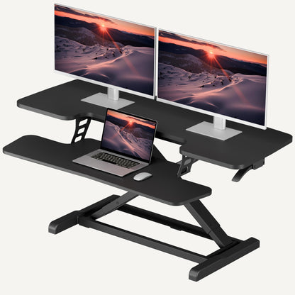 Height Adjustable Standing Desk Converter with Keyboard Tray