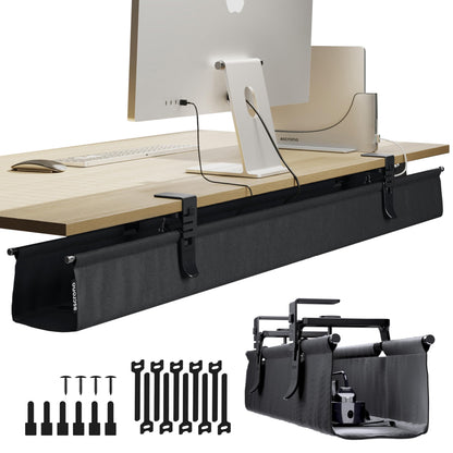 Fabric Under Desk Cable Management Tray Organizer