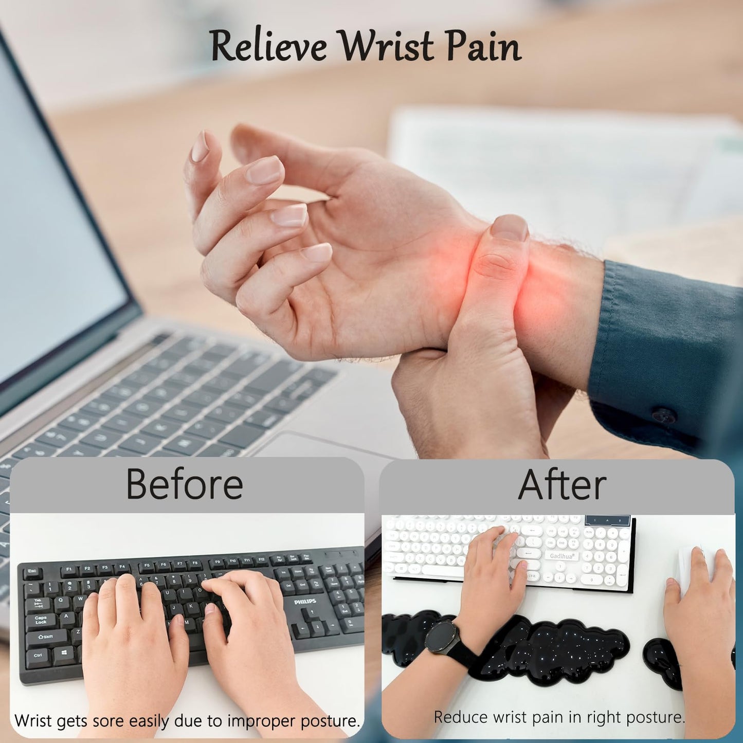Ergonomic Keyboard Stand with Gel Wrist Rest