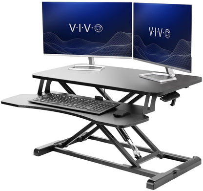 Height Adjustable Desk Converter with Dual Monitor Stand