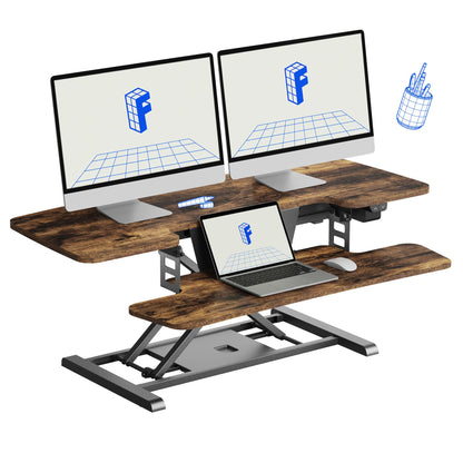 Motorized Standing Desk Riser with Keyboard Tray