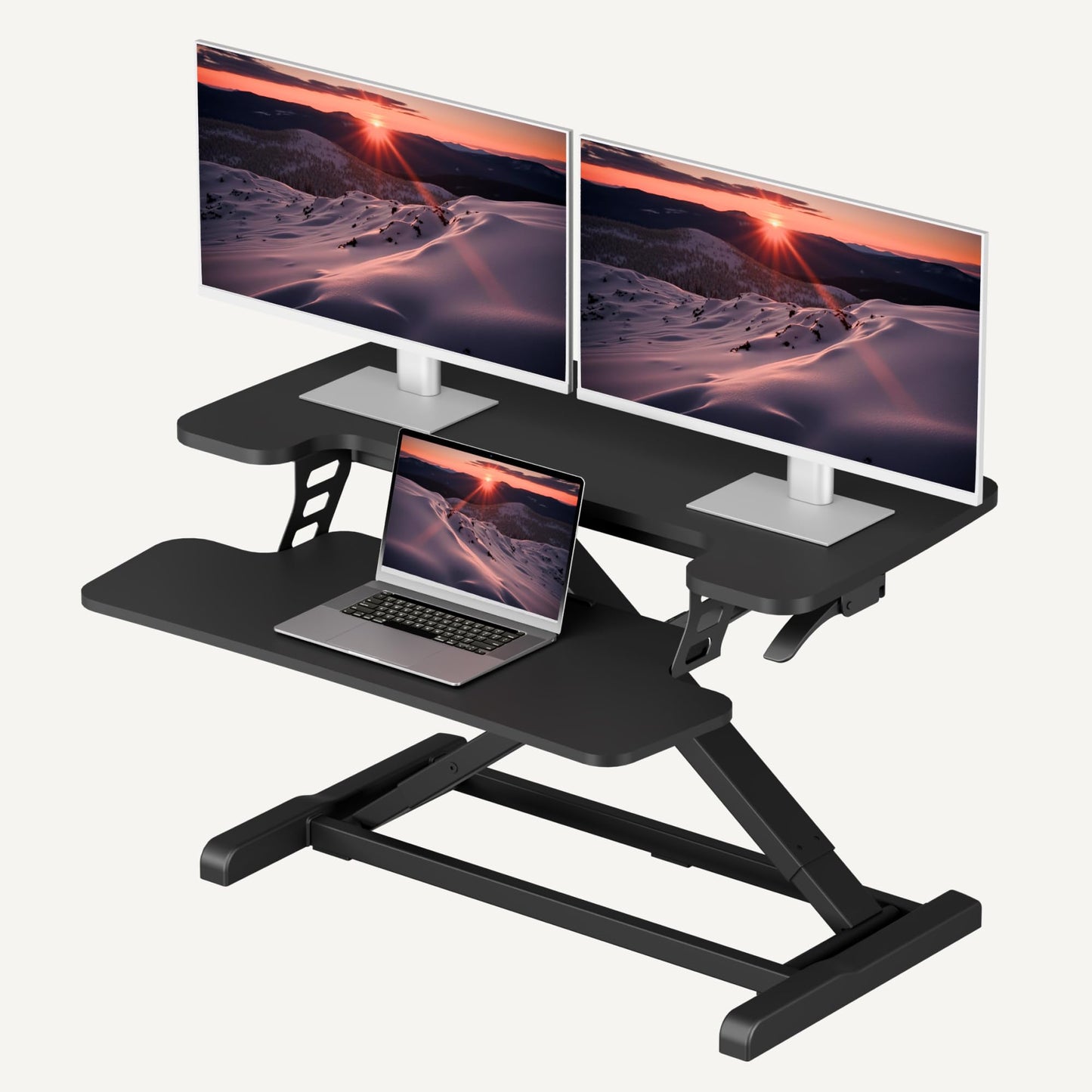 Height Adjustable Standing Desk Converter with Keyboard Tray