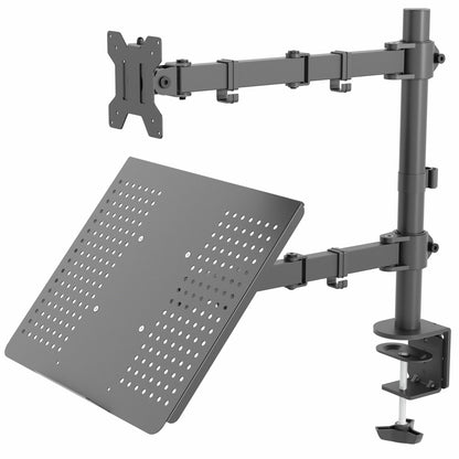 Single Monitor and Laptop Desk Mount Combo