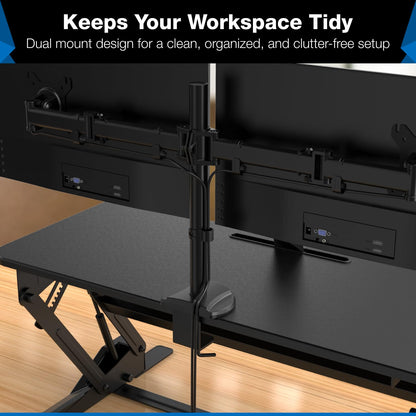Dual Monitor Standing Desk Converter with Adjustable Lift