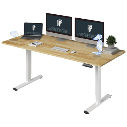 Dual Motor Electric Standing Desk with Bamboo Top