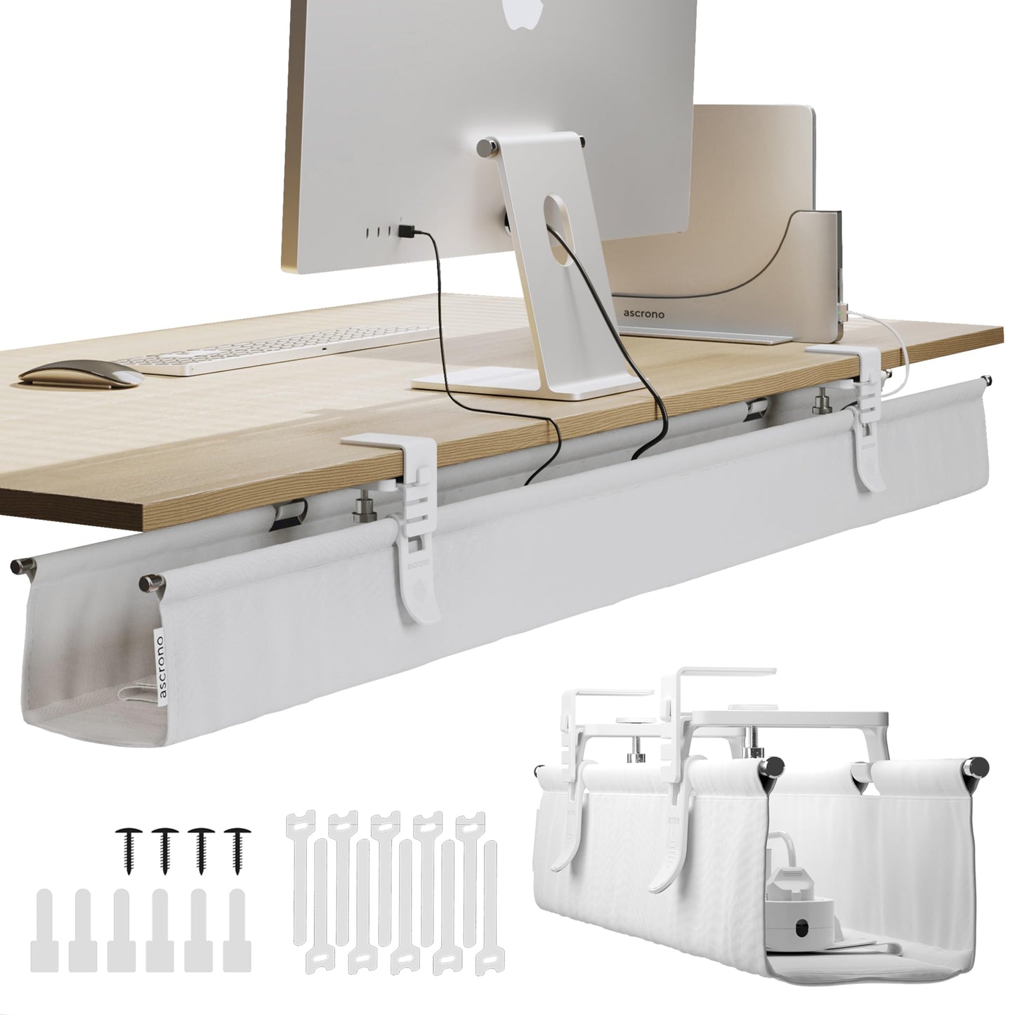 Fabric Under Desk Cable Management Tray Organizer