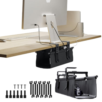 Fabric Under Desk Cable Management Tray Organizer