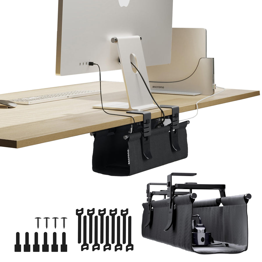 Fabric Under Desk Cable Management Tray Organizer