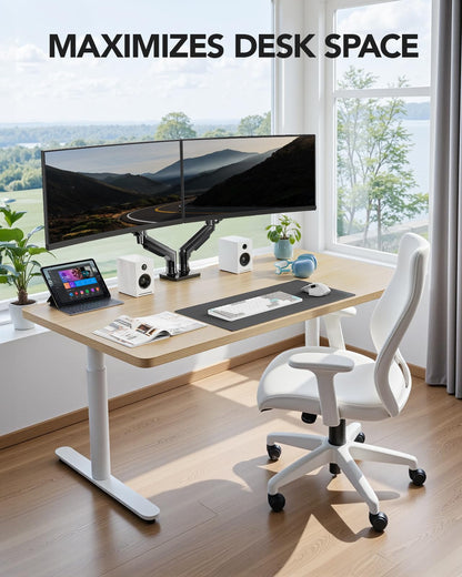 Dual Monitor Arm Desk Mount with Adjustable Brackets