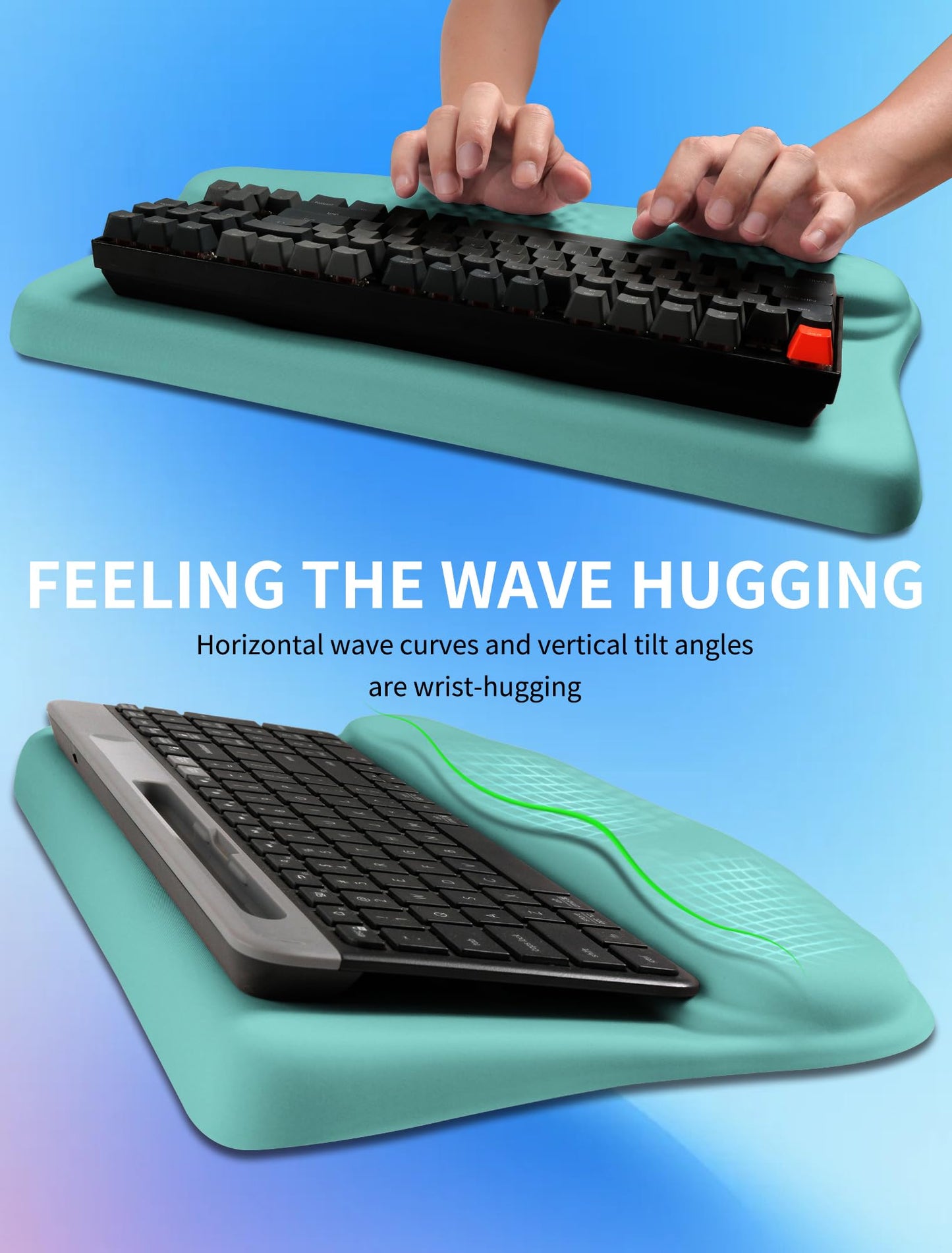 Ergonomic Wave Wrist Rest with Keyboard Stand