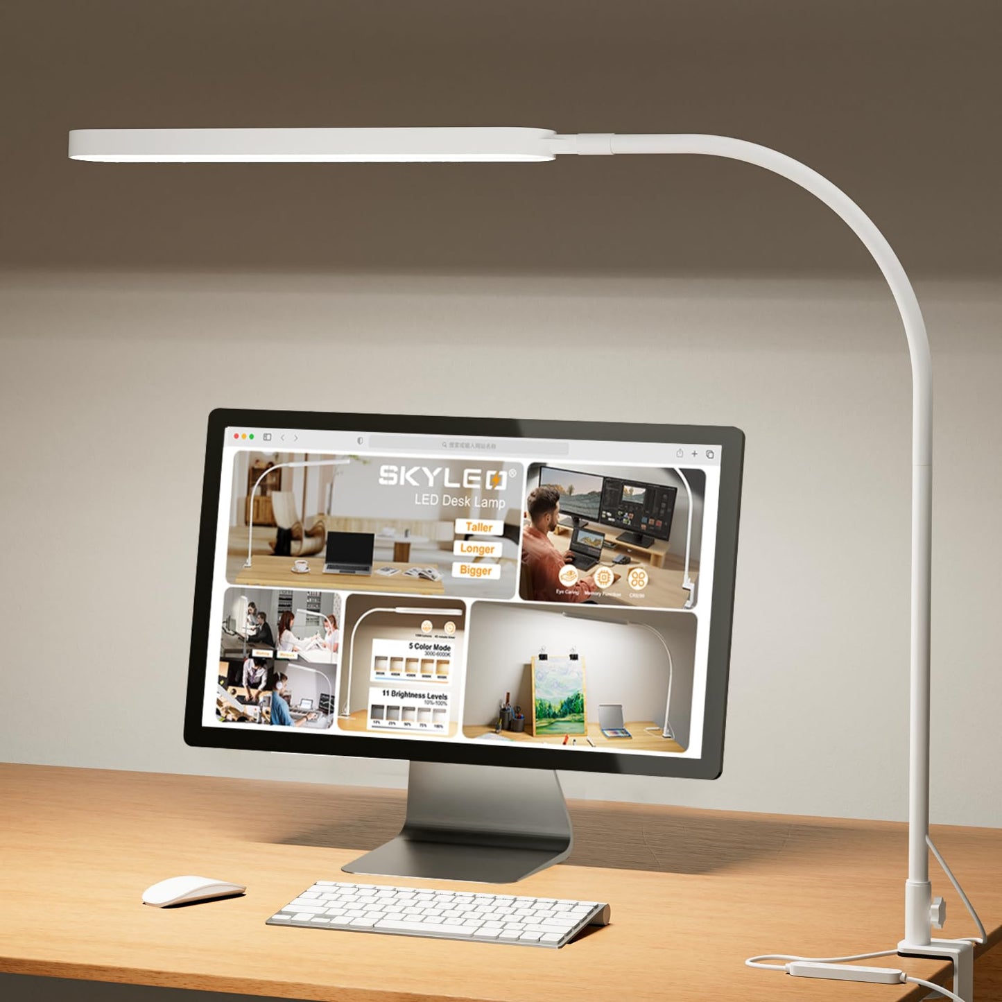 LED Desk Lamp with Adjustable Brightness and Modes