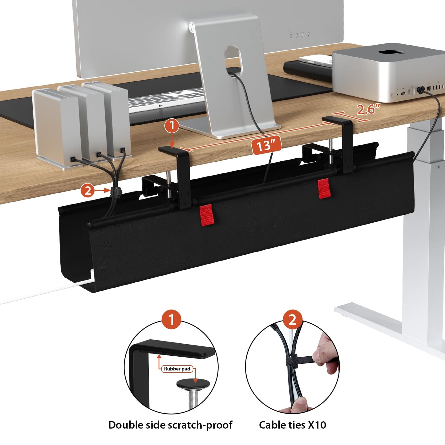 Univivi Under Desk Cable Management Tray