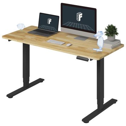 Dual Motor Electric Standing Desk with Bamboo Top