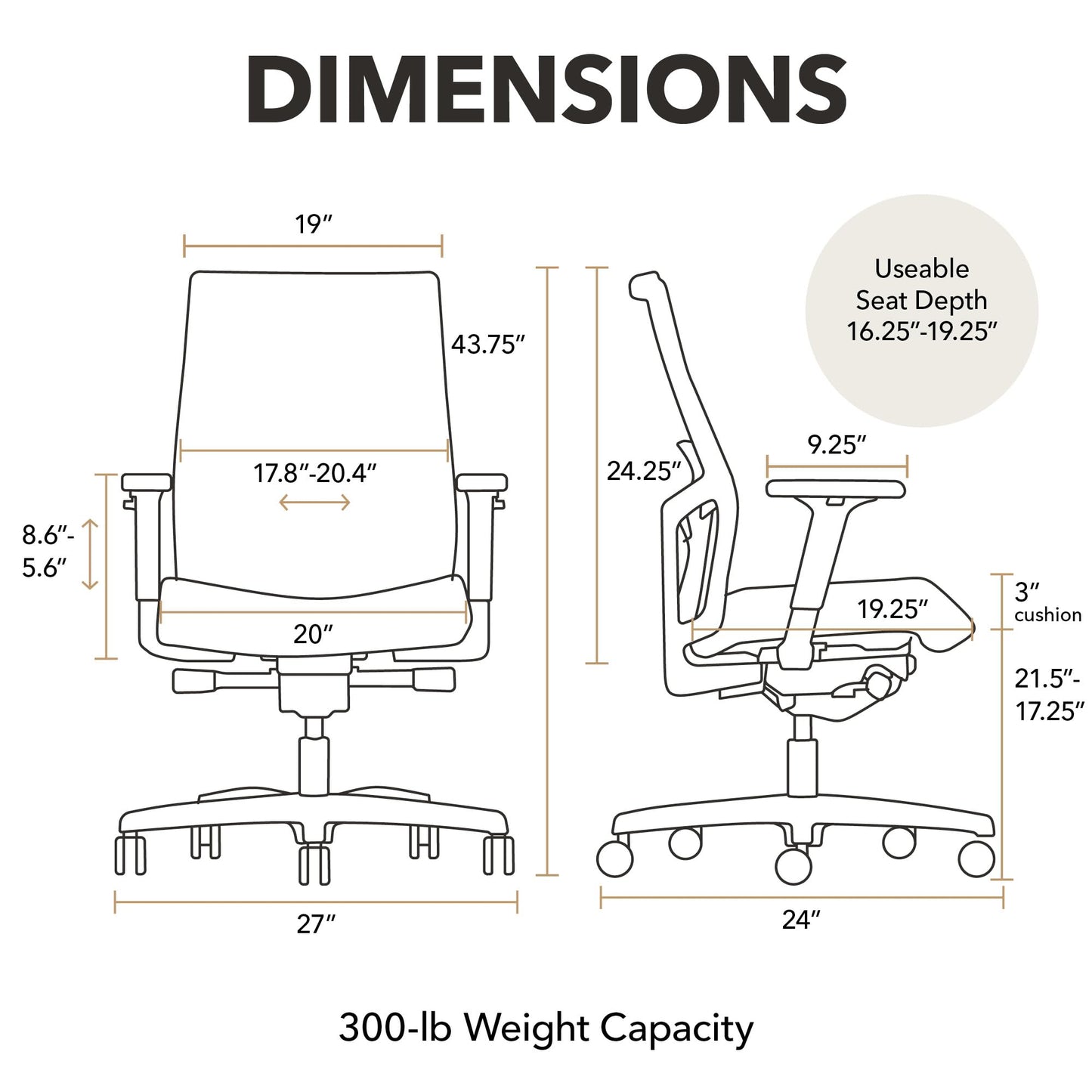Ergonomic Office Chair with Adjustable Lumbar Support