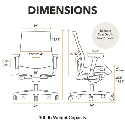 Ergonomic Office Chair with Adjustable Lumbar Support