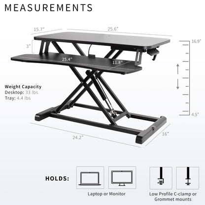 Height Adjustable Desk Converter with Dual Monitor Stand