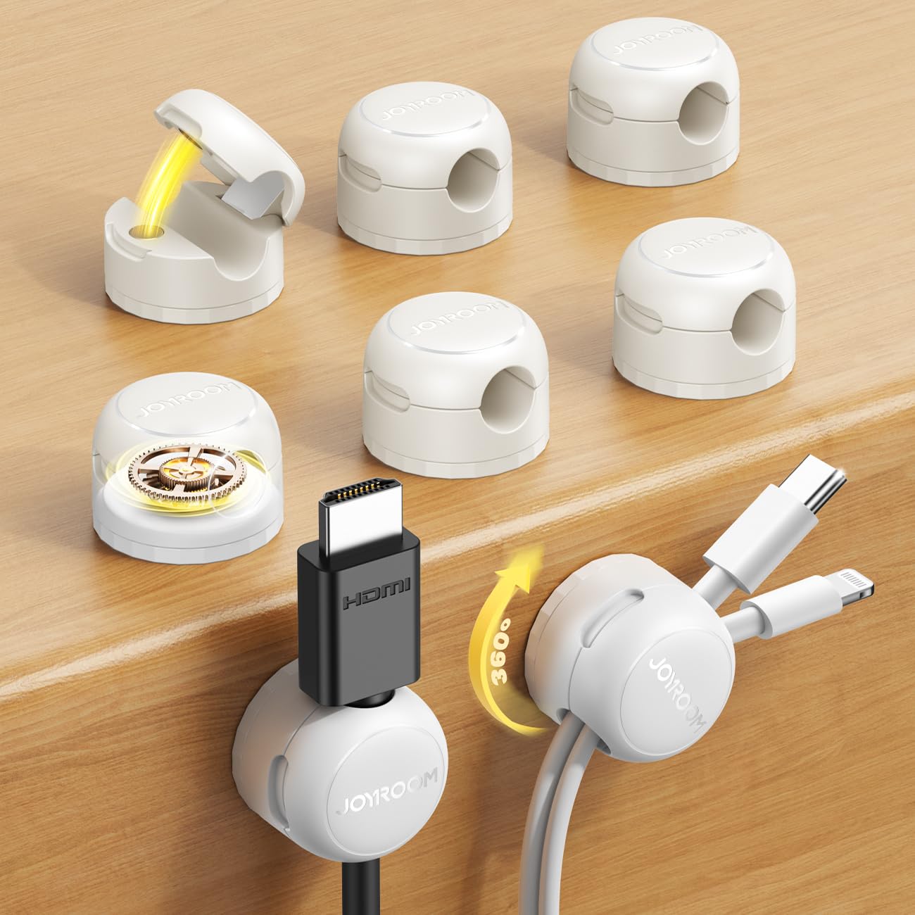Magnetic Cable Clips for Desk Cable Management