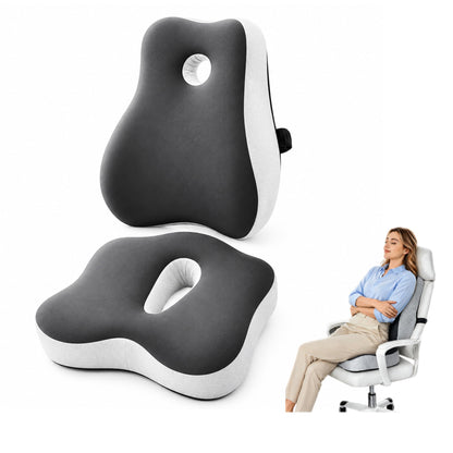 Memory Foam Seat Cushion & Lumbar Support Set